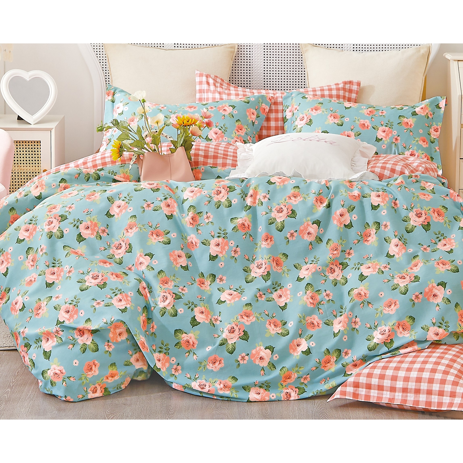 Blue and orange twin bedding online